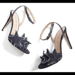 Tamara Mellon Aurora 105 denim/leather star sandal